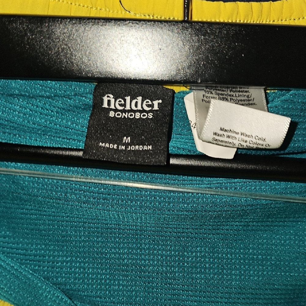Bonobos Dark Blue Athletic Shorts with Yellow Trim - Picture 2 of 4